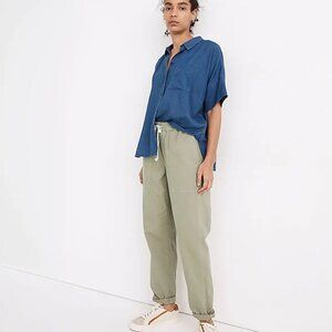 Madewell Pull-On Relaxed Fit Pants In Green Size Medium Stretchy